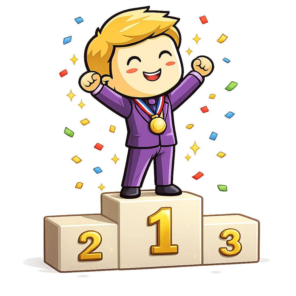 The top three win prizes